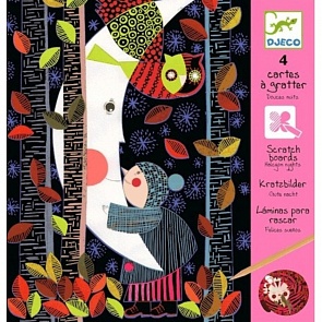 Набор для творчества гравюры Нежная ночь, 4 картинки (Djeco, 09720k)